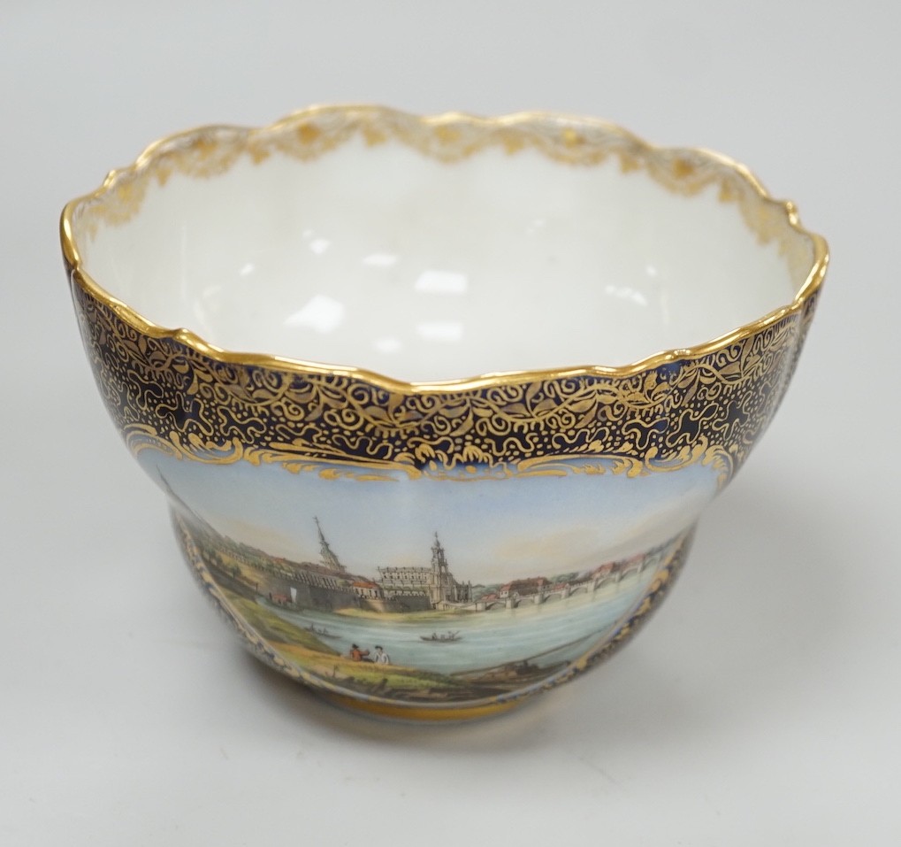 A 19th century Meissen topographical breakfast or tea cup, 8cm tall
